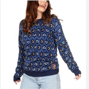 Tipsy Elves Sweater med holiday dreidel unisex blue great condition
